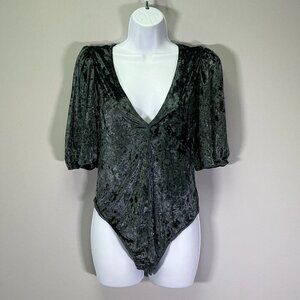 Free People Don T You Wish Women's Size M Black Bodysuit NWT